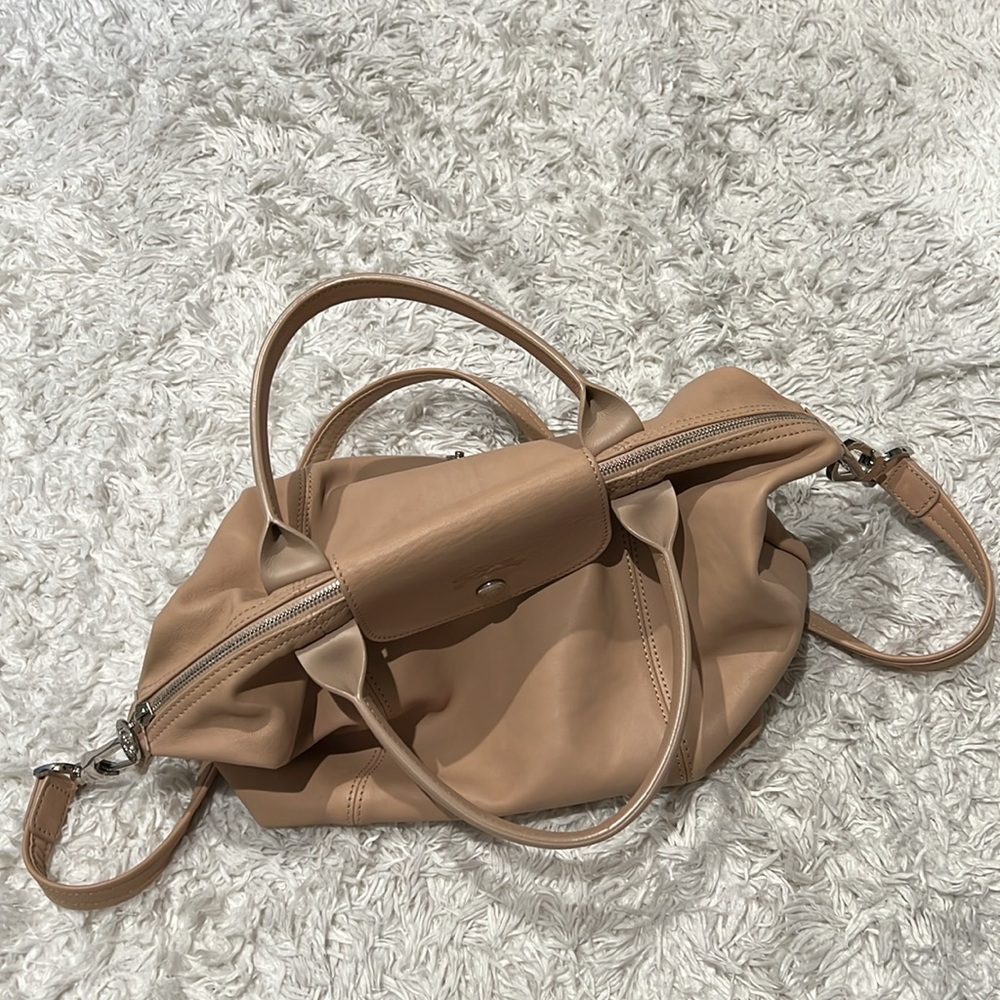 Longchamp Le Pliage Cuir Leather Handbag in Sandy color - Picture 15 of 15